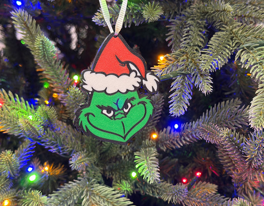 Grinch Christmas Ornament with Option for Personalization