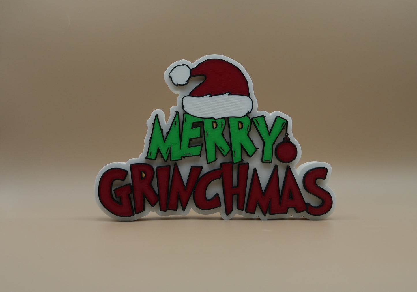 Merry Grinchmas Sign 3D Printed