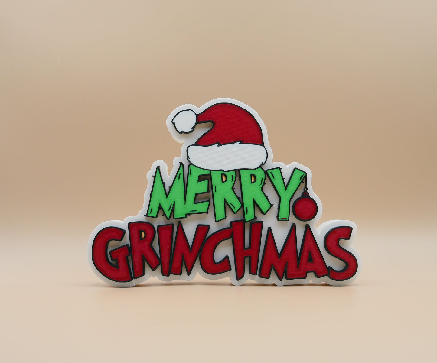 Merry Grinchmas Sign 3D Printed