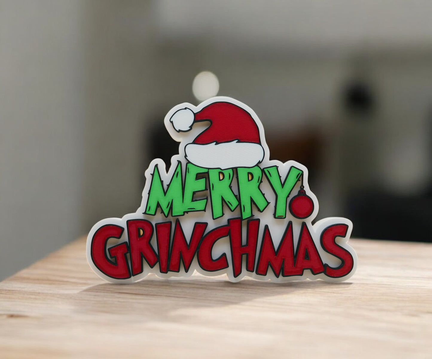 Merry Grinchmas Sign 3D Printed