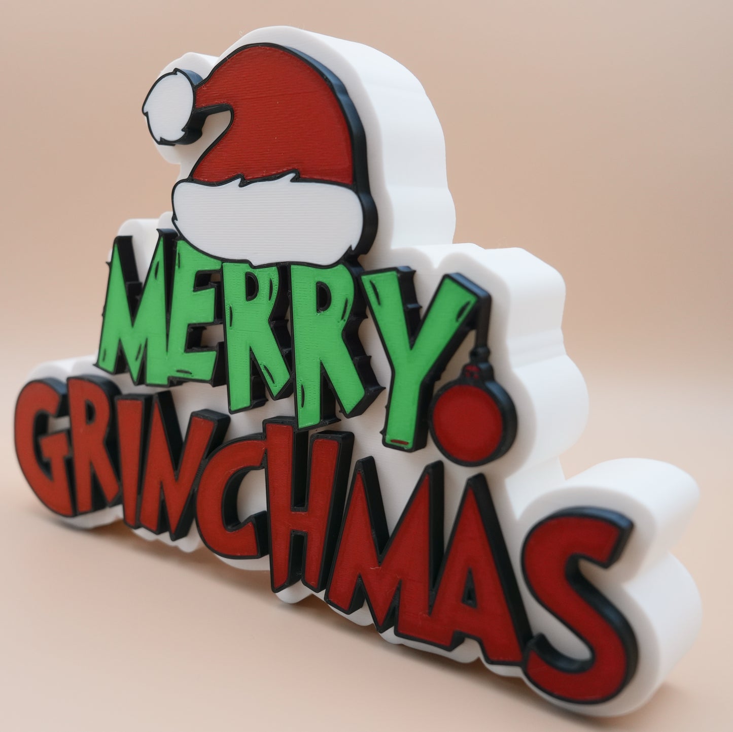 Merry Grinchmas Sign 3D Printed