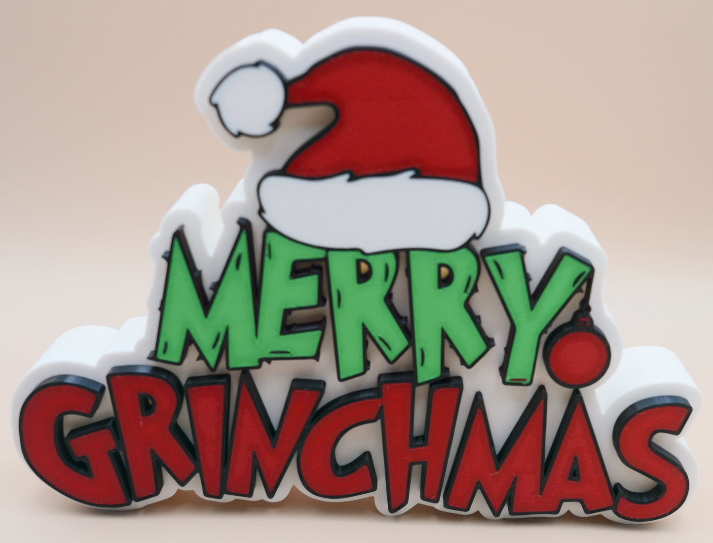 Merry Grinchmas Sign 3D Printed