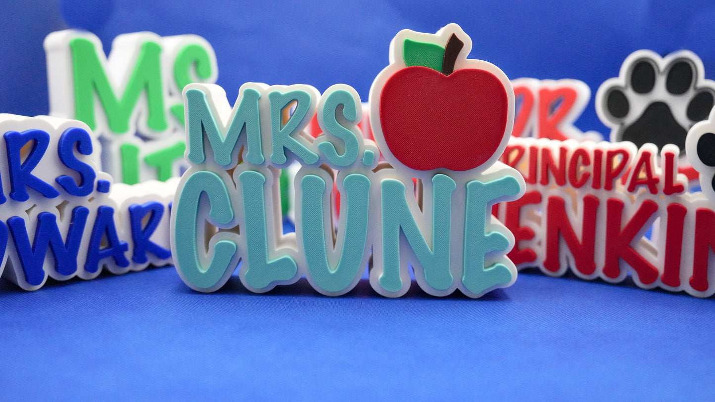 Personalized Desk Nameplate 3D Printed Office Sign Teacher Appreciation Gift Classroom Decor Professional Name Plate Reception Accessory