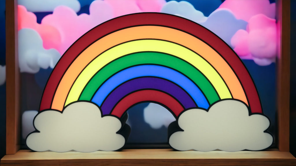 Rainbow Lamp 3D Printed Rainbow LED lightbox
