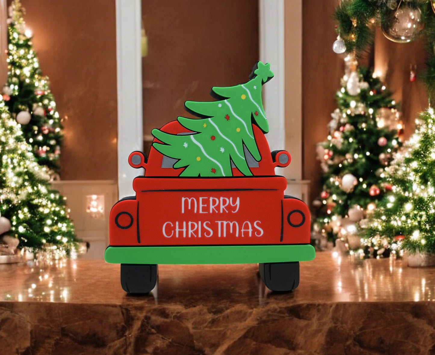 Christmas Decor - Christmas Truck with Custom Name Option